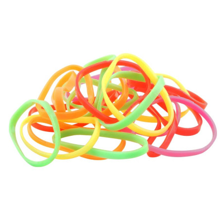 Gummisnoddar neonfärger 20-pack Large