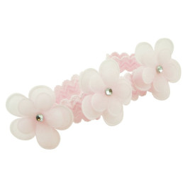 Hårband baby tre blommor med spetsband