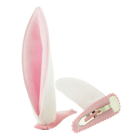 Hårclips kaninöron tvåfärgade 2-pack