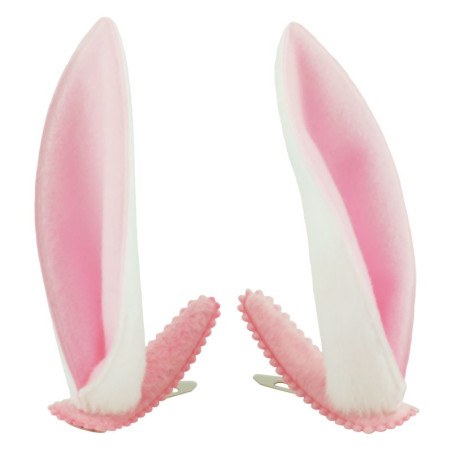 Hårclips kaninöron tvåfärgade 2-pack