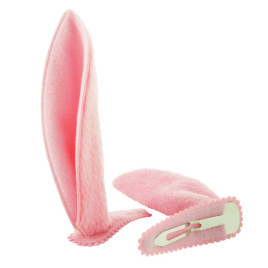 Hårclips kaninöron enfärgade 2-pack