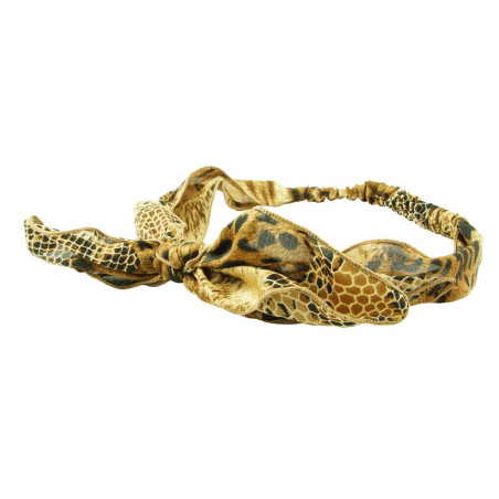 Hårband leopard med rosett