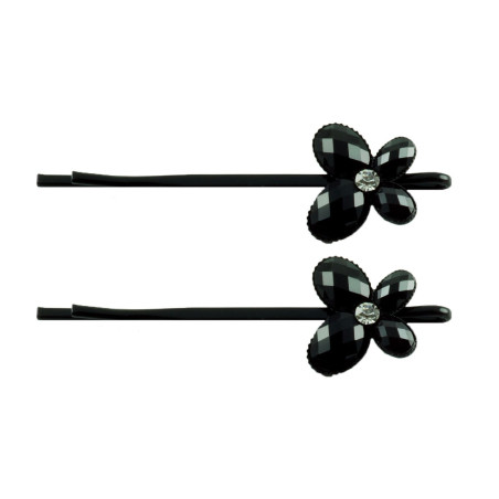 Hårnål små fjärilar glasstenar  2-pack