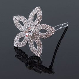 Hårclips spetsiga blomblad med strass