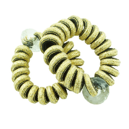 Spiralformad hårsnodd glittrig nylon 2-pack