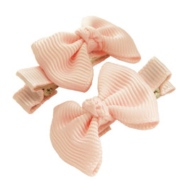 Hårklämma liten och räfflad rosett 2-pack