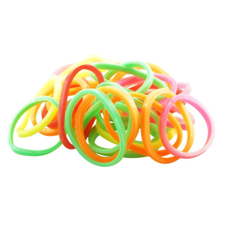Gummisnoddar neonfärger 30-pack Small