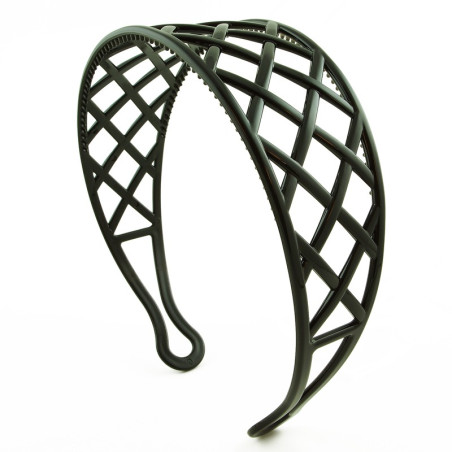 Plastdiadem extra bred med sneda rutor