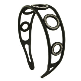 Diadem matt stora ringar med strass
