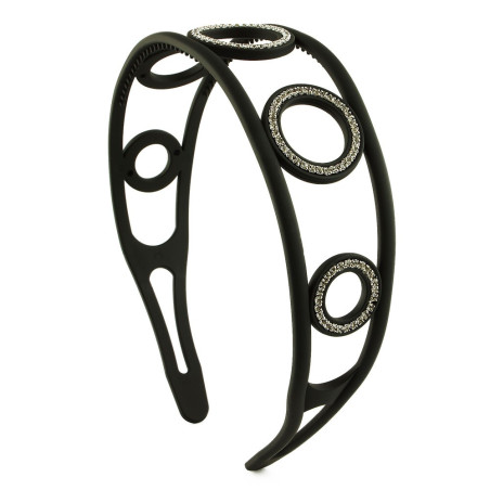 Diadem matt stora ringar med strass