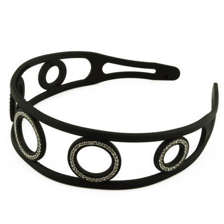 Diadem matt stora ringar med strass