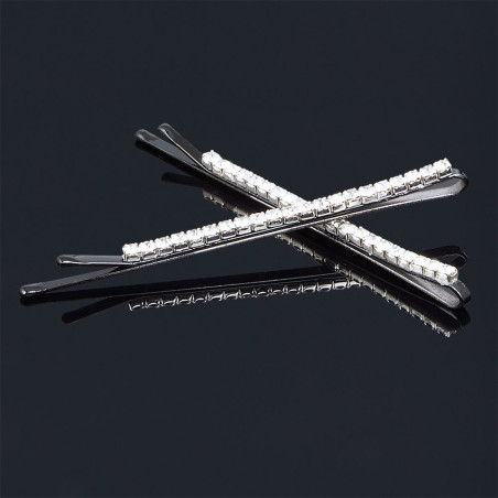 Hårnål vit strass 4-pack