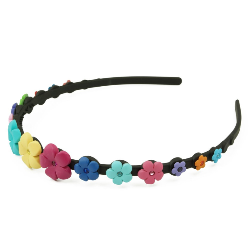 Diadem färgglada blommor olika storlekar