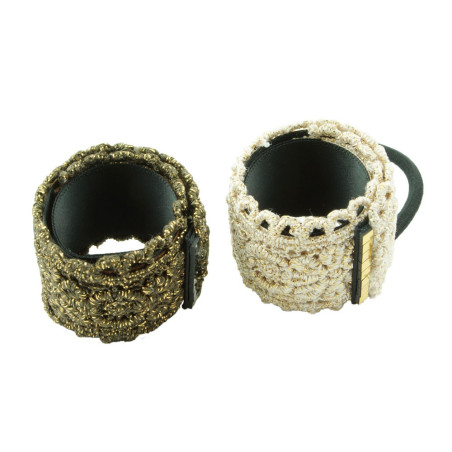 Hair cuffs vintage med brokad