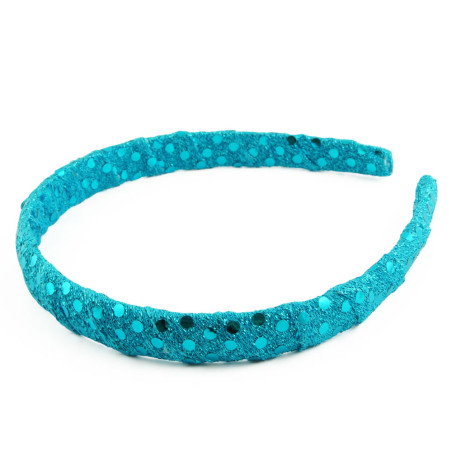 Diadem stickad med foil paljetter