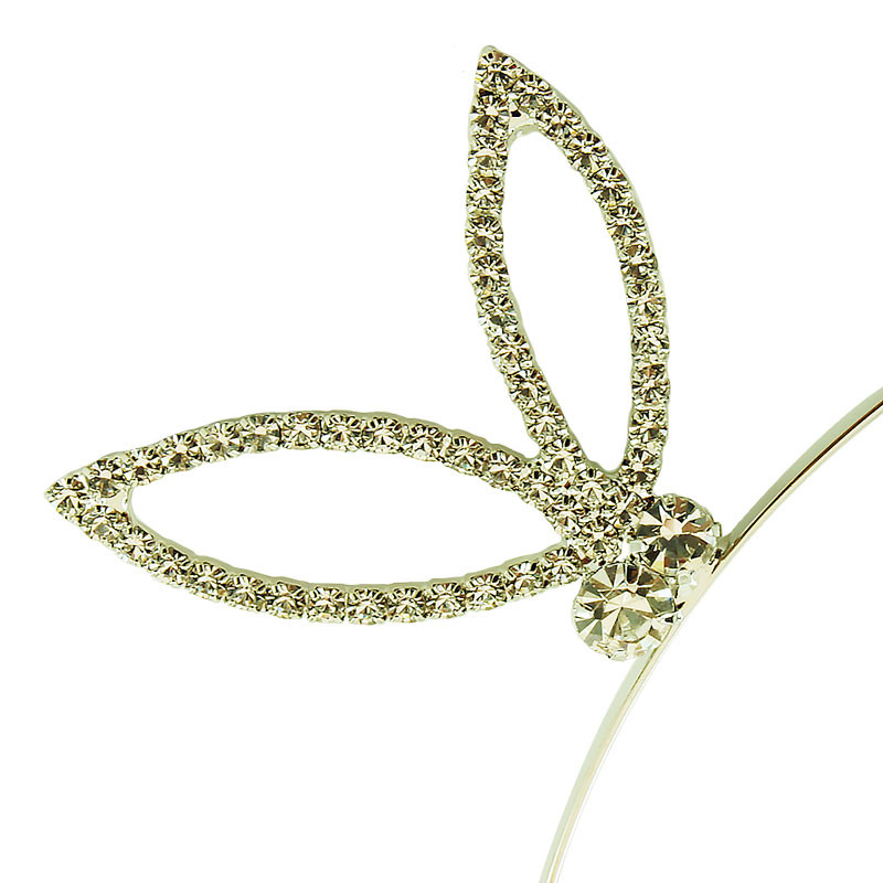Metalldiadem små kaninöron med strass