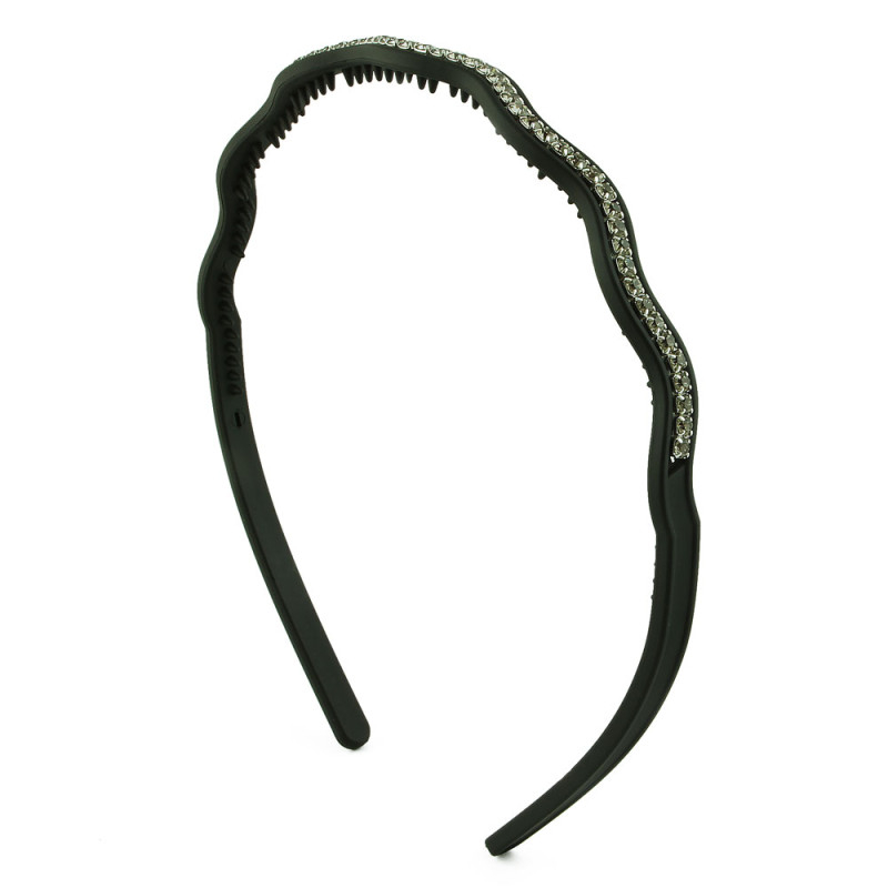 Diadem matt vågformad med strass Diadem matt vågformad med strass