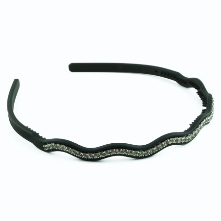 Diadem matt vågformad med strass