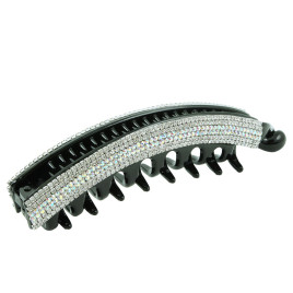 Bananklämma tvåfärgad strass XL