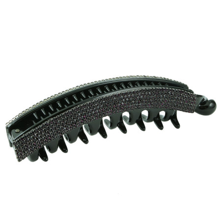 Bananklämma enfärgad strass XL
